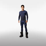 悠途（UTO）炭能速干衣套装男女户外跑步登山运动滑雪服保暖内衣 海军蓝-男款 XXL