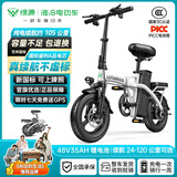 绿源【向往的生活推荐品牌】电动自行车新国标代驾折叠电动车超长续航铝合金锂电池助力电瓶车 航空版白色-35A-纯电105公里