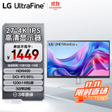 LG 27英寸 4K电脑显示器 IPS高清 HDR400 1200:1对比度 适用PS5 游戏办公外接笔记本显示屏 27UP600K