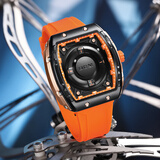 多姆手表男八卦磁悬浮男表名表黑科技炫酷国潮十二时辰防水新年礼物 活力橙（加镜面款）