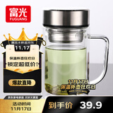 富光双层玻璃杯支持团购定制泡茶杯办公杯带把 大容量男女水杯子580ML