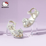 HELLOKITTY童鞋女童包头凉鞋夏季儿童软底时尚闪钻公主凉鞋6882米色29