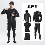 361°运动套装速干衣男春季高弹运动服套装健身服男跑步紧身衣中考体育 【五件套】经典黑色 2XL 【建议身高175-180CM，体重135-155斤】