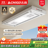 志高（CHIGO） 智能电动晾衣架升降晾衣机阳台智能晾衣机超薄隐形挂衣架晒衣架 白色+照明横杆语音杀菌风干