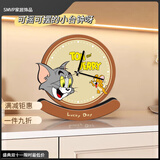SMVP猫和老鼠摇摆钟表创意卡通静音时钟摆放式客厅桌面摆台座钟小摆件 猫和老鼠-A款 22*23+uv精雕