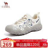 骆驼（CAMEL）溯溪鞋男撞色拼接绑带户外鞋 L14S469663 米白/灰/深蓝(男款) 41