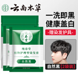 纯春堂云南本草染发剂植物盖白头发一洗黑纯无刺激不沾头皮男女士染发膏
