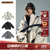 BJHG不计后果冬美式加厚仿羊羔绒棉服男潮宽松保暖毛绒情侣棉衣外套女 白色 M