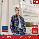 Levi's®SilverTab™25年新款男士美式复古格子休闲针织衬衫 黑绿 XL