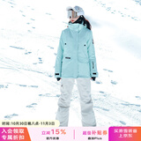 DOOK SNOW 新款滑雪服女套装韩版单板双板防风防水保暖夹棉滑雪装备 808绿色+605米白（牧途雪） M （100-110斤）