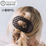 TELETIES美国进口扁平夹法式小香贝壳发夹泰莉女抓夹后脑勺发饰鲨鱼夹棕巧
