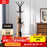 安尔雅 衣帽架铁艺衣架落地卧室立式简易挂衣架室内多挂钩 豪华款黑色