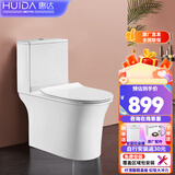 惠达（HUIDA）马桶喷射虹吸式防溅静音座便器抽水马桶坐厕连体式坐便器6218 6299/305坑距（脲醛纤薄盖板）