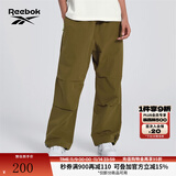 Reebok锐步官方24新品男女运动休闲工装风宽松梭织长裤伞兵裤 24SRM609UGL4 L
