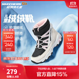 Skechers斯凯奇儿童绒绒靴雪地靴保暖男童棉鞋防寒加绒高帮女童靴660092L 女童/白色/黑色/粉红色/WBPK 35