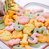 吉田久森高钙山药手指饼干儿童宝宝孕妇营养健康零食品无添加糖精动物数字 高锌数字+高钙动物 120g*2罐 买两份发5罐