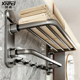 馨沛吸盘毛巾架卫生间置物架免打孔浴室浴巾架厕所置物架收纳挂架