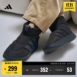 adidas ADIPUFF面包鞋保暖防滑耐磨柔软中帮棉鞋阿迪达斯轻运动 黑色/碳黑/皇家蓝(推荐脚型偏胖选大半码)   43