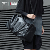 七匹狼休闲旅行包男斜挎大容量行李包皮质手提干湿分离健身包运动训练包 加大号【人造革】干湿分离+独立鞋仓