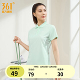 361°运动翻领t恤2025年春夏季新款休闲透气短袖情侣POLO衫开学季 【女款】微波绿 XL