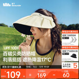 蕉下（beneunder）遮阳帽子防晒帽女防紫外线太阳帽贝壳空顶帽便携BM561白