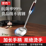 京冇食品级不锈钢汤勺炒菜大勺子花梨木长柄防烫耐高温炒勺火锅打菜勺