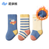尼多熊宝宝袜子秋冬毛圈棉袜婴儿袜冬季儿童中筒袜新生儿护腿袜子