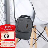 高尔夫GOLF单肩包男士休闲帆布迷你斜挎包防泼水潮流帆布包百搭小包随身挂包时尚手机包5I596335J灰色
