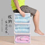 甘香屋 【3个装】塑料收纳箱抽屉式收纳盒衣收纳衣服透明储物整理收纳柜 【42L带暗扣】深45*宽38*高24cm 3个装