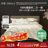 水星家纺蚕丝被100%桑蚕丝冬被子冬季子母被二合一被芯约10.4斤220×240cm