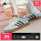 adidas「T头鞋」VL COURT复古休闲板鞋德训鞋男女阿迪达斯轻运动 浅闪光蓝/棕色/淡绿   37