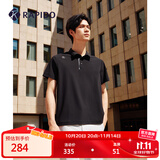 Rapido【新品】雳霹道2025新款男子舒适透气T恤休闲印花POLO衫CN4242P01 黑色 XL 180/96A