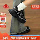 卡帕（Kappa）女鞋秋季运动鞋子女款厚底增高老爹鞋休闲跑步鞋女 黑色 39