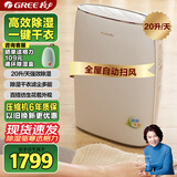 格力（GREE）【许我耀眼推荐】除湿机抽湿机家用20升/天低噪除潮除霉干衣机单间≤40平智能控湿24H定时DH20EF