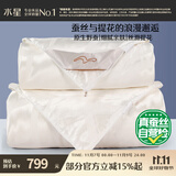 水星家纺蚕丝被100%蚕丝冬被子冬季子母被二合一被芯约5.5斤150×210cm
