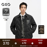 GXG男装宽松短款羽绒服衬衫外套冬季 黑色 170/M