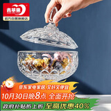 青苹果欧式玻璃糖缸糖果罐储物罐水果果盘果斗6.3英寸