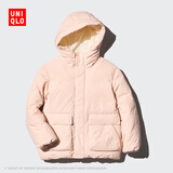 优衣库童装男童女童高性能复合连帽外套/保暖厚衣服473309 11 粉红色 140