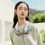 万事利真丝丝巾100%桑蚕丝女小方巾51cm领巾送妈妈生日礼物礼盒装木兰辞