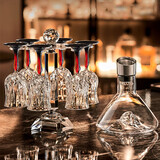 青苹果水晶玻璃红酒杯醒酒器杯架套装 奢华红杆葡萄酒杯洋酒杯高脚杯