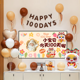 狮洛德 蛇宝百天宴女宝100天场景布置男孩百天生日装饰定制投屏套装