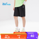 361°儿童短裤夏季男女童3-12岁透气运动裤梭织五分裤 黑 170