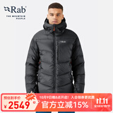 Rab 800篷连帽山地羽绒服男轻量保暖户外防泼水耐磨鹅绒服 QDN-69 黑色 M