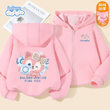 班尼路（Baleno）女童外套2025冬款大童加绒加厚冬装小女孩洋气秋冬季保暖连帽开衫