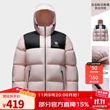 骆驼（CAMEL）【小太阳】户外羽绒服鸭绒加厚羽绒衣经典时尚防风保暖运动外套 白玉粉/幻影黑,A33CAPN163E 男女 M