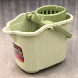 加厚宽家用拖把桶脱水桶懒人免水洗拖地神器长方形手提塑料挤水桶 【全新升级熟胶】草绿色拖地桶