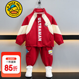 G.DUCKKIDS小黄鸭联名奥特曼衣服男童套装春秋季2024新款儿童运动两件套宝宝 红色套装 110 建议4~5岁【100-110cm】