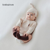 babylove新生儿半背衣纯棉春秋款家居服婴儿睡衣初生儿宝宝护肚彩棉上衣