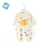 舒贝怡婴儿衣服春秋季新生儿连体衣女宝宝爬服睡衣男小童春季外出服 星空漫游黄色 73cm (6-12个月)