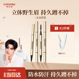 Color Key珂拉琪二叉眉笔持久防水防汗野生眉初学新手易上手送女友 大地褐